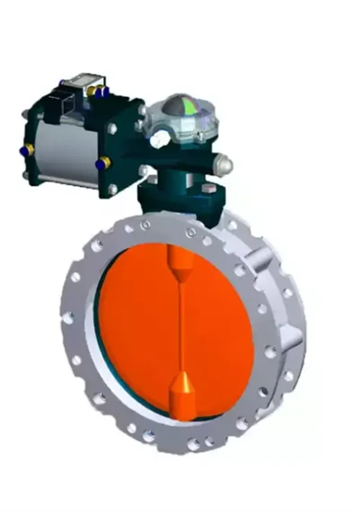 DN25 Pneumatic Dust Aluminum Butterfly Valve