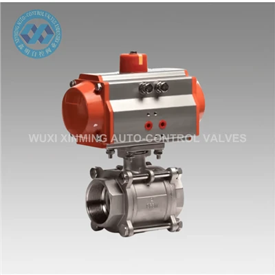 ISO Standard Double Acting Stainless Steel Pneumatic Actuator Ball Valve
